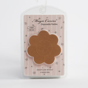 MAGIC CURVES DISPOSABLE FLORAL PASTIES ( AVAILABLE IN COLORS NUDE, DARK NUDE & BLACK )