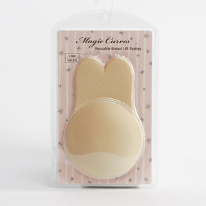 MAGIC CURVES REUSABLE BREAST LIFT PASTIES (BUNNY EARS) NUDE AND BLACK