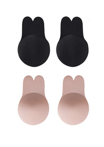 MAGIC CURVES REUSABLE BREAST LIFT PASTIES (BUNNY EARS) NUDE AND BLACK