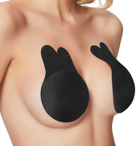 MAGIC CURVES REUSABLE BREAST LIFT PASTIES (BUNNY EARS) NUDE AND BLACK